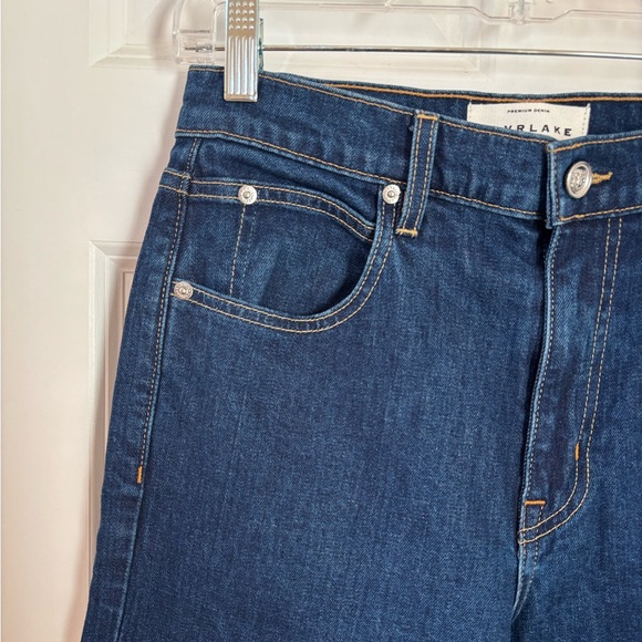 SLVRLAKE Grace wide leg Jeans in blue Western Hero Wash Raw Hem 28 - Picture 7 of 11